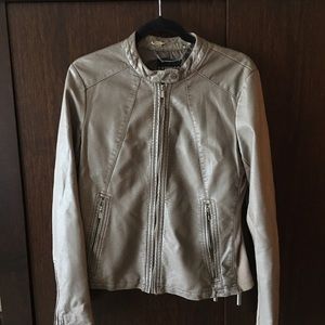 Tan express leather jacket